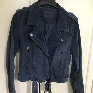 Blank NYC Suede Moro Jacket in slate blue